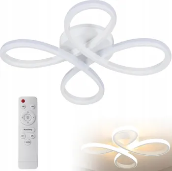 DEKORATIVNÍ LAMPA STROPNÍ SVÍTIDLO KVĚT LED 4 KRUHY OSVĚTLENÍ BÍLÁ 61x47 cm 32W