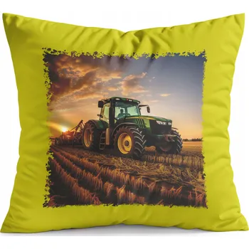 Polštář POLŠTÁŘ ŽLUTÝ DÁREK - TRAKTOR ZEMĚDĚLSKÝ STROJ POLE HOSPODÁŘSTVÍ ZEMĚDĚLEC