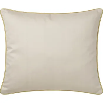 Povlečení POVLEČENÍ NA POLŠTÁŘ BAVLNA SATÉN QUEEN SVĚTLE BÉŽOVÉ SE ZLATÝM OZDOBNÝM LEMEM 50x70