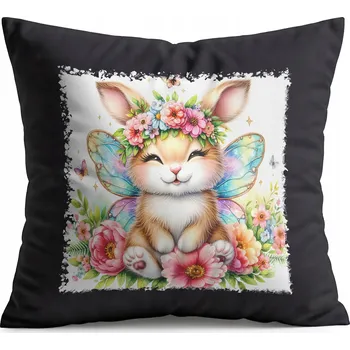 Polštář POLŠTÁŘ ČERNÝ DÁREK – KRÁLIČÍ ZVÍŘATA