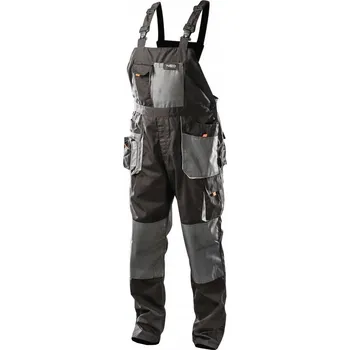 Pracovní obuv Pracovní kalhoty s laclem NEO TOOLS černé bavlněné L dlouhé