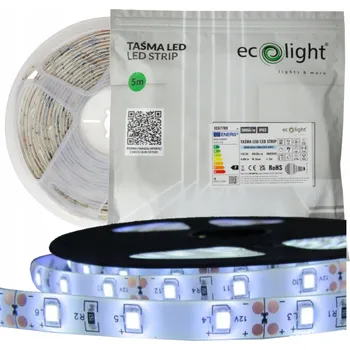 LED osvětlení LED pásky Ecolight 24 W 12V DC 5 m, barva studená bílá 6500 K