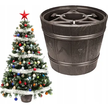 Stojánek na vánoční stromek Stojan na vánoční stromek Ø30 cm Hnědý 15L plast imitace dřeva
