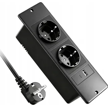 Elektrická zásuvka ZÁSUVKA ZAPUŠTĚNÁ V DESCE SKRYTÁ NÁBYTKOVÁ ZÁSUVKA DO DESKY