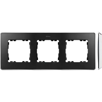 Vodovodní baterie Rámeček 3 násobný, Simon 82 Detail Metal 8201630-241, grafitová / chrom