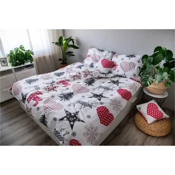 Bytový textil Jahu 3 dílné povlečení bavlna Sob srdce