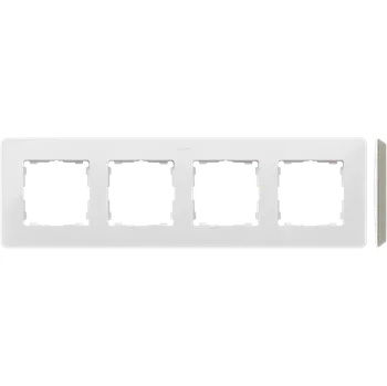 vypínač Rámeček 4 násobný, Simon 82 Detail Mono 8200640-029, bílá / teplá šedá