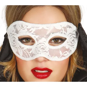 Karnevalová maska Fiestas Guirca Škraboška krajková bílá