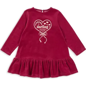 Dívčí šaty Dívčí šaty Konges Sløjd VELOU DRESS GOTS KS104029.9BYA burgundské 83X, vel. 110-116