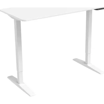 Psací stůl Bílý el. výškově stavitelný pracovní stůl Carrillo 120 x 60 60 x 75-120 x 120 MDF, kov