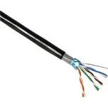 FTP kabel PlanetElite, Cat5E, drát, dvojitý venkovní PE+PVC, Dca, černý, 305m, cívka