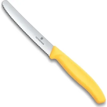 Kuchyňský nůž Nůž na rajčata zoubkovaný SWISS CLASSIC 11 cm žlutý - Victorinox (SWISS CLASSIC zoubkovaný nůž na rajčata, 11 cm žlutý - Victorinox)
