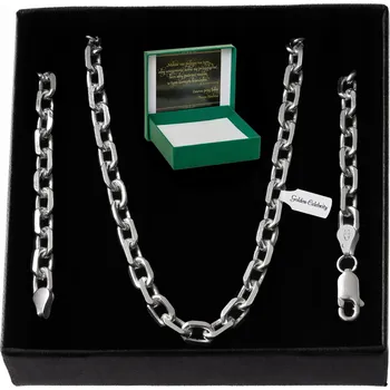 Řetízek STŘÍBRNÝ ŘETÍZEK VAZBA ANKR PLNÝ KOVANÝ 50cm/4,5mm STŘÍBRO 925 PRO NĚJ