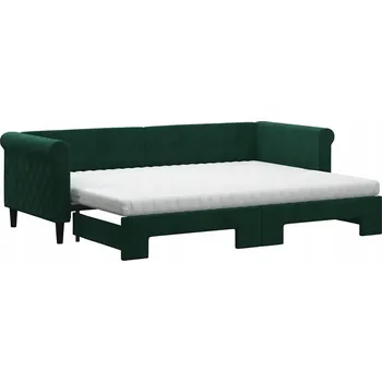 Pohovka Rozkládací pohovka s funkcí spaní v tmavě zelené barvě, rozměry ve složeném stavu: 229 x