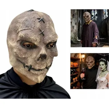 Karnevalová maska Maska na obličej Strašák latexová maska superhrdiny šedá