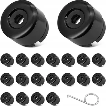 Středová krytka kola Kryty na šrouby kol 19 mm VW Černé krytky šroubů. Sada 20 kusů