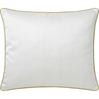 Povlečení POVLEČENÍ NA POLŠTÁŘ BAVLNA SATÉN QUEEN BÍLÉ SE ZLATÝM OZDOBNÝM LEMEM 50x60 cm