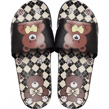Dámské pantofle Dámské Bazénové Nazouváky s Medvídkem Černé Domácí Papuče Na Zahradu 40/41