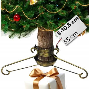 Stojánek na vánoční stromek Stojan na vánoční stromek POD stromek SOLIDNÍ kovový stojan na vánoční stromek POZLACENÝ