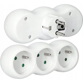 Elektrická zásuvka Elektrická Zásuvka rozbočka Elgotech bílá
