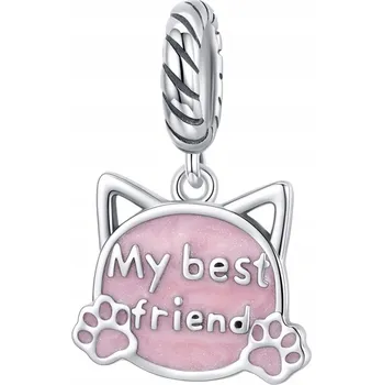 Přívěsek Fraise Přívěsky stříbro S925 Kočka přívěsek Můj Nejlepší Přítel růžová
