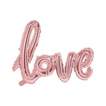 Balónek Fóliový balónek rosegold LOVE zásnuby svatba focení