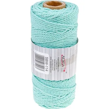 Set školních potřeb Sznurek bawełniany 3mm x 100m miętowy SBW-114,splot 21 nitek, Aliga