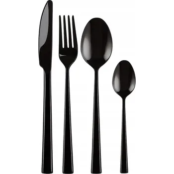 Příbor KULIG 24 PŘÍBORŮ PIANO SHINY BLACK ČERNÉ JÍDELNÍ MODERNÍ SADA PRO 6 OSOB
