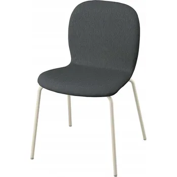 Jídelní židle IKEA SKALSTA Židle, Knaback tmavě šedá / trubka kovová / světle šedobéžová