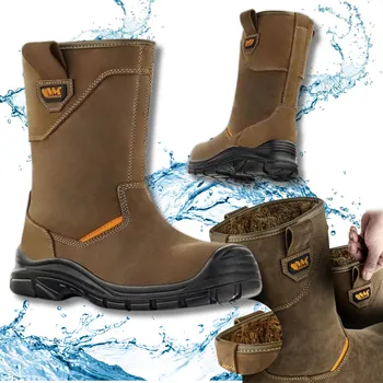 Pracovní obuv Zateplené Kožené Pracovní Kotníkové Boty Pánské Kozačky VM EDINBURGH S3 vel. 47