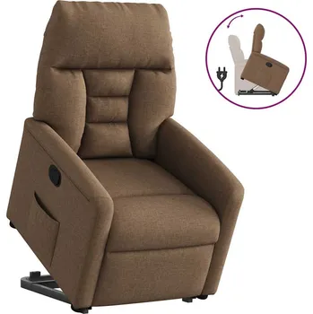 Křeslo Zvedací polohovací křeslo hnědé textil Hnědá3303036