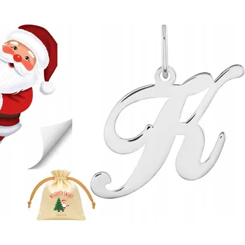 Přívěsek STŘÍBRNÝ PŘÍVĚSEK NA ŘETÍZEK PŘÍVĚSEK PÍSMENO K OZDOBNÉ 925 LITERÁRNÍ