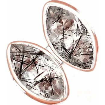 Náušnice Turmalín v křišťálu broušený náušnice pecky stříbro Ag 925 E102 0,6 cm, 1,5 g