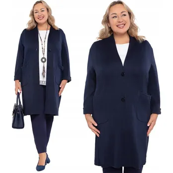 Dámský svetr Tmavě modrý dlouhý svetr velikost 54/56