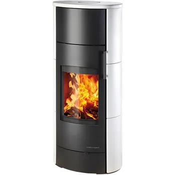 Krbová kamna ORBA, kachle matná bílá/barva černá aspero