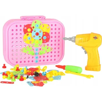 ostatní stavebnice Stavebnice v kufříku - kreativní mozaika + šroubovák