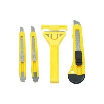 Sada nožů 3ks + škrabka na samolepky/fólie s krytkou