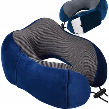 Polštář Polštář typu rogal RETOO, velurová paměťová pěna, černý