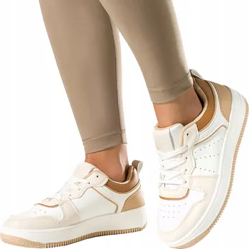 Dámská obuv SPORTOVNÍ Dámská Obuv BÍLÉ Tenisky Na PLATFORMĚ ŠNĚROVACÍ Módní vel. 37