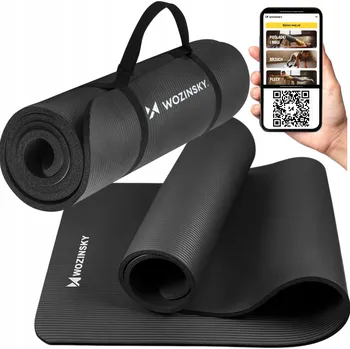 podložka na cvičení Podložka na cvičení se sáčkem a popruhem v sadě Wozinsky 181 cm x 63 cm černá