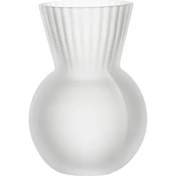 Váza Skleněný obal / vázička na hyacinty, bílá mléčná, 9 x 14 cm, efekt námrazy