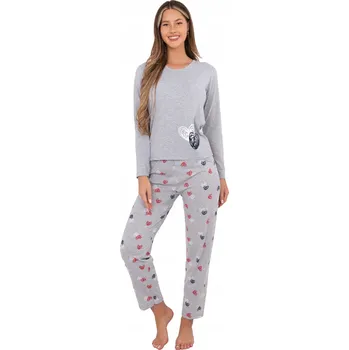 Dámské noční prádlo Dámské bavlněné pyžamo dvoudílné – kalhoty se srdíčky