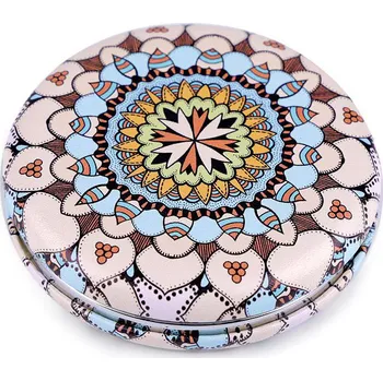 Kosmetické zrcátko Kosmetické zrcátko mandala, střední, 1 béžová světlá