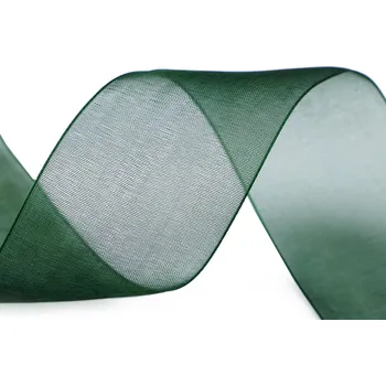 Stuha Monofilová stuha šíře 38 mm zelená tmavá 50 m