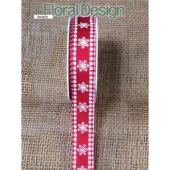 Stuha Stuha vločky s drátkem 25mm x 20m červená