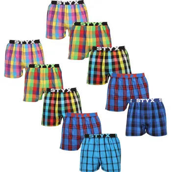 Trenýrky 10PACK pánské trenky Styx sportovní guma vícebarevné (10B0106) M Možnost vrácení zboží ZDARMA do 120 dnů!