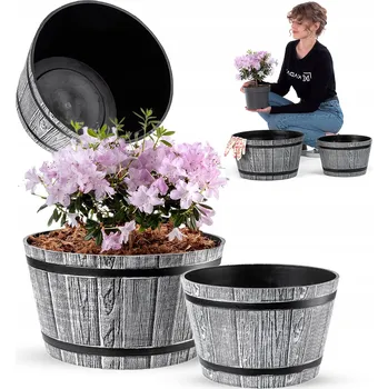 Květináč Šedý plast Květináč Kadax 40 cm x 40 x 22 cm