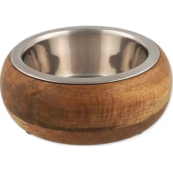 Miska pro psa Miska Dog Fantasy nerez v dřevě, zaoblená 1730 ml