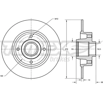 Brzdový kotouč Brzdový kotouč TOMEX Brakes TX 73-601