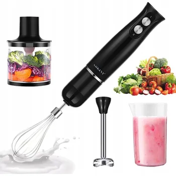 VÍCEÚČELOVÝ TYČOVÝ MIXÉR 4V1 S OCELOVÝMI NOŽI A 2 RYCHLOSTMI